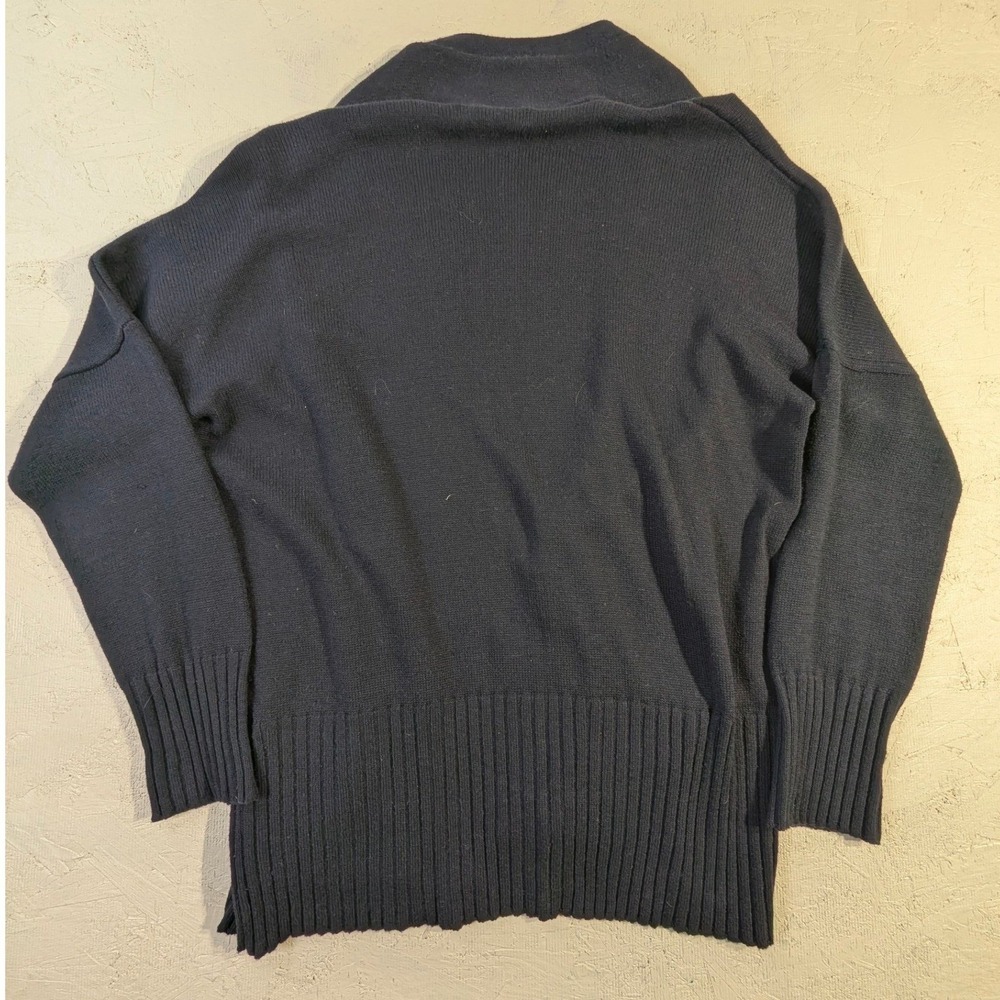 OVI Women's Navy Blue Knit Cardigan Shawl Collar, Pockets, Size L - Picture 10 of 10